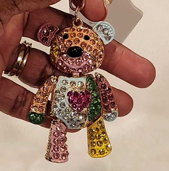 Multicolor Movable Teddy Bear Keychain Bag Charm - Picture 4 of 4